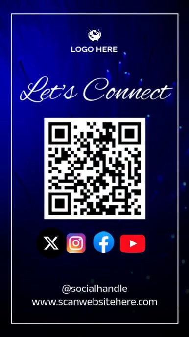 Connect With Us, QR Code Business Cards, Social Media Cards, QR Code Flyer Instagram 快拍 template