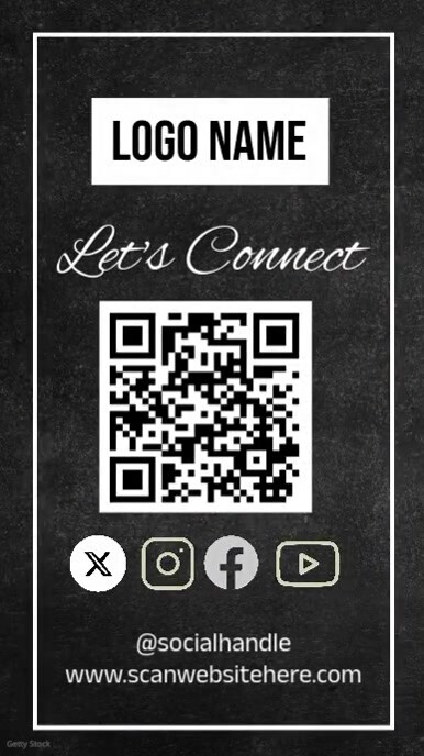 Connect With Us,  QR Code Business Cards, Social Media Cards, QR Code Flyer Instagram 快拍 template