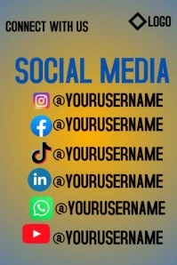 Connect With Us Social Media Poster template