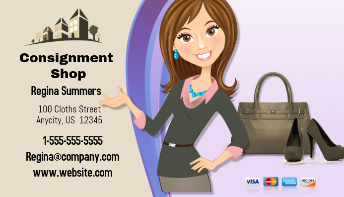 Consignment Card Consignment Shop Business Card Template | PosterMyWall