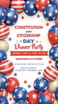 สีขาว Constitution Day Celebration Digitalt display Template