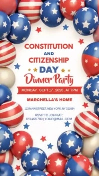 Constitution Day And Citizenship Day Invitation Digital Display (9:16) template