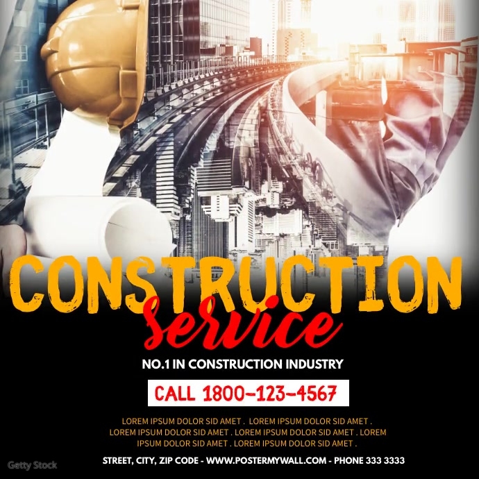 Construct Service Instagram Advertisement Template | PosterMyWall