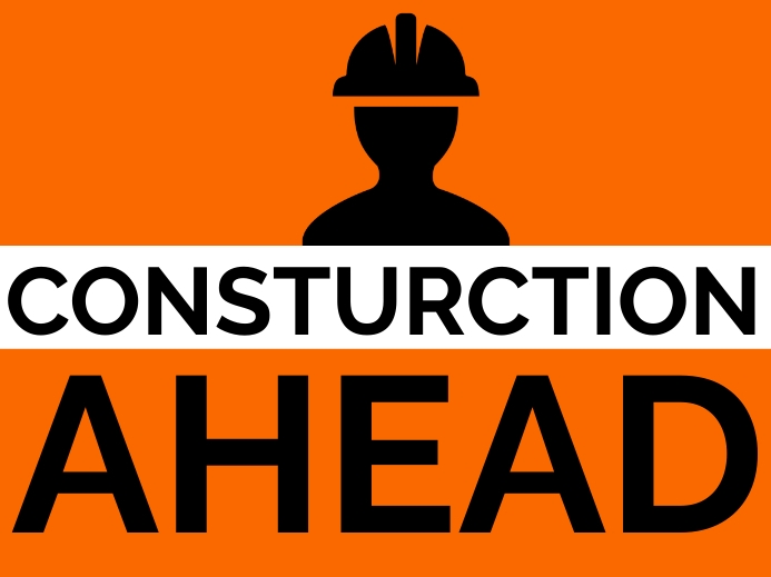 Constructio Ahead Sign 庭院招牌 template