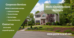 黄色 Construction Services Facebook-annonce Template