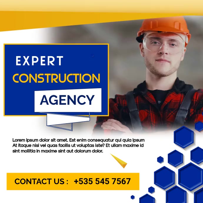 CONSTRUCTION AGENCY AD TEMPLATE | PosterMyWall