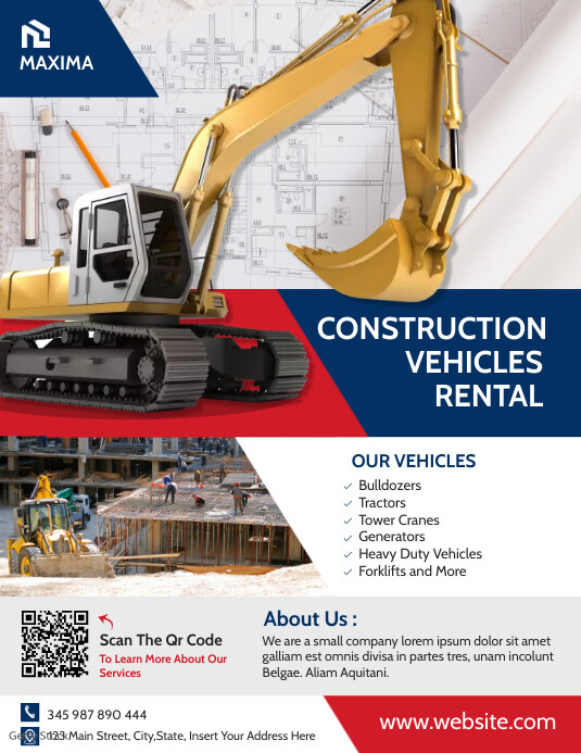 Copy of Construction and Heavy Equipment Rental Servi | PosterMyWall
