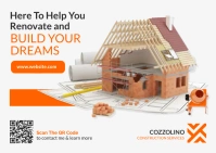 Construction and renovation services postcard Postal template