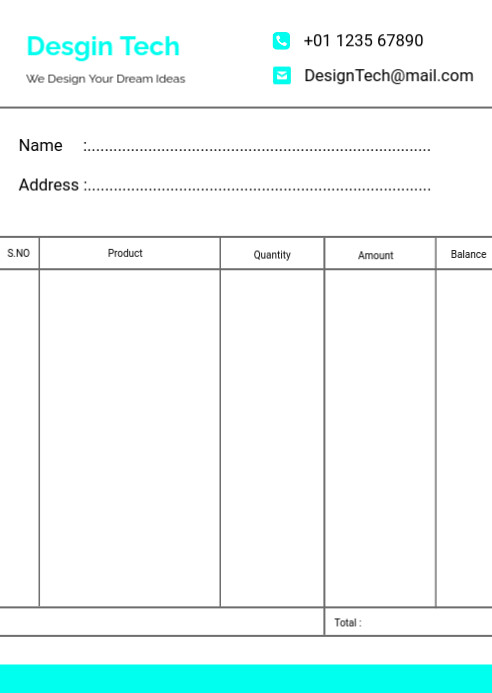 Construction Bill Book Design Template | PosterMyWall