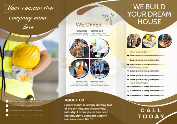 Sample Construction Pamplets construction brochure Template | PosterMyWall