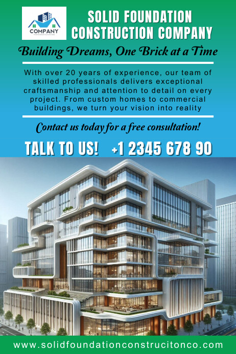 Construction Building & Architect Ads Banner 4' × 6' template