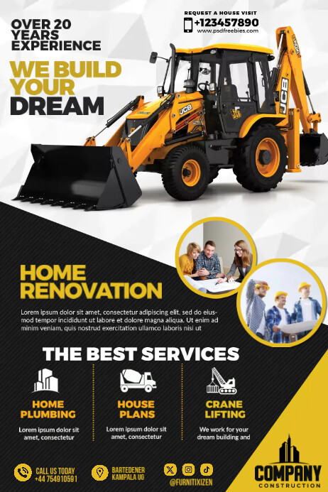 construction company Poster template
