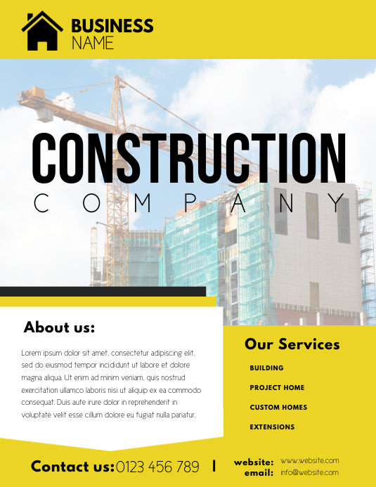 CONSTRUCTION COMPANY FLYER Template PosterMyWall CONSTRUCTION COMPANY FLYER Template PosterMyWall