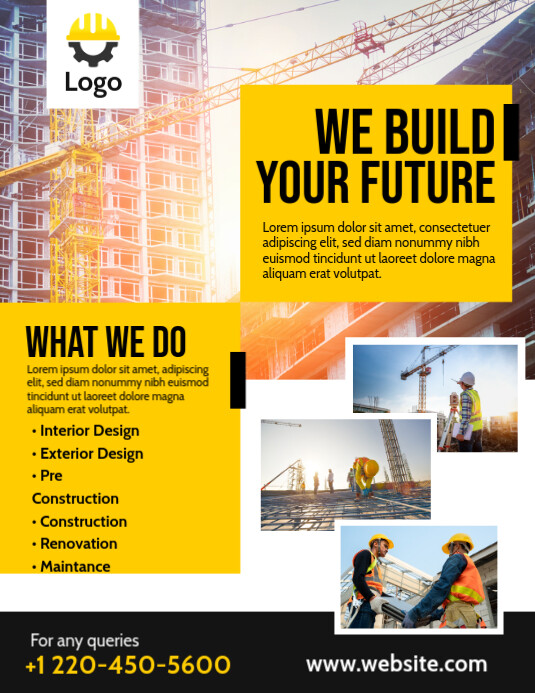 Copy of Construction Company Flyer Template | PosterMyWall