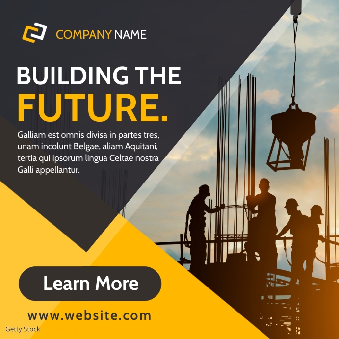 construction company instagram post banner ad Template | PosterMyWall