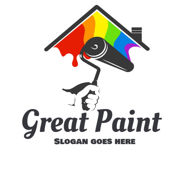 Paint company logo, paint logo Logotyp template