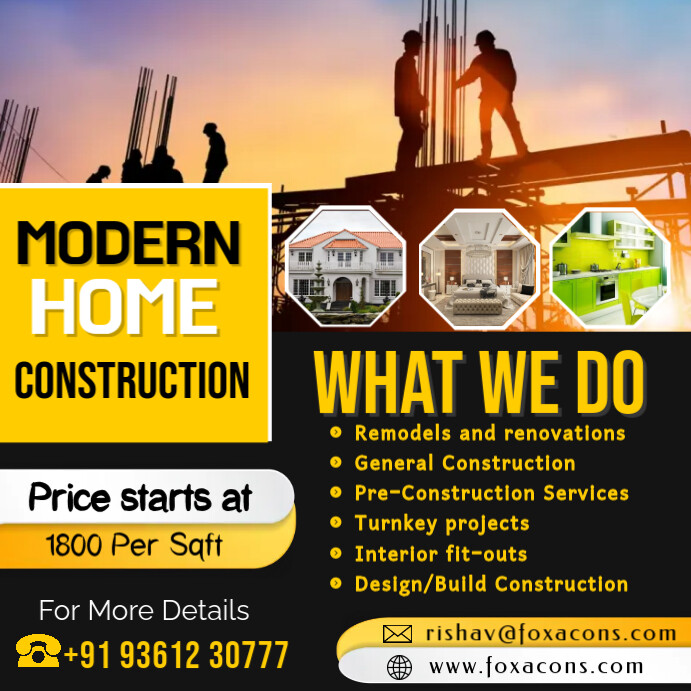 Contractor Design Post construction Template | PosterMyWall
