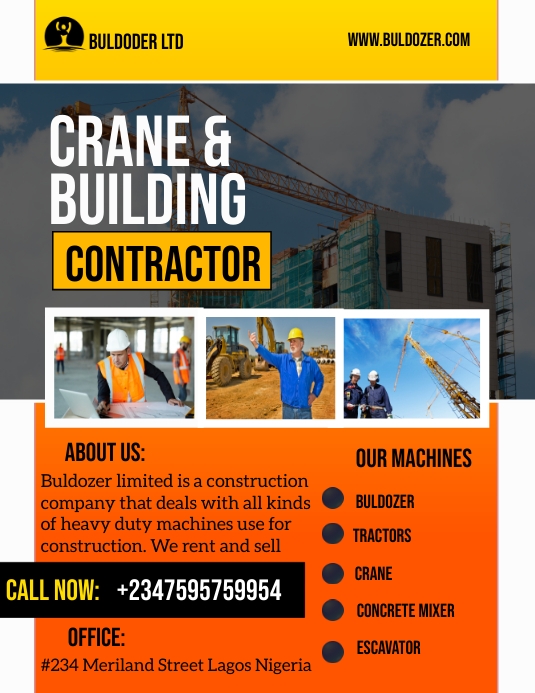 CONSTRUCTION Folheto (US Letter) template