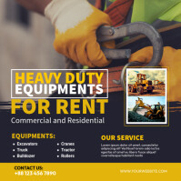 Construction Equipment Rental Banner Template | PosterMyWall