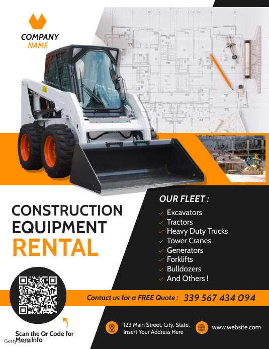 construction equipment rental Template | PosterMyWall