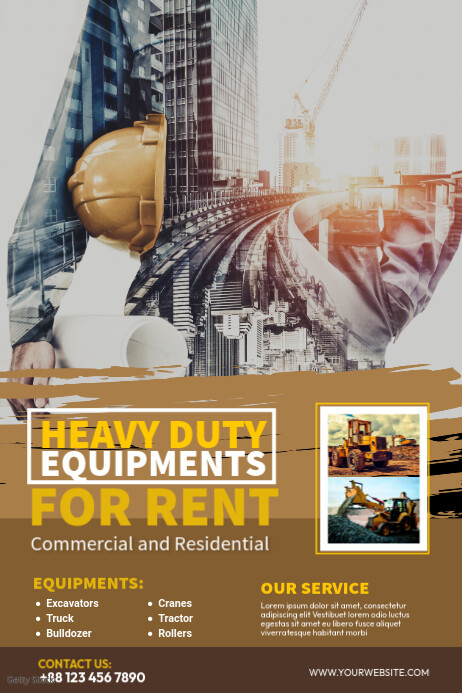 Modèle D'affiche de Location de Matériel de Construction de | PosterMyWall