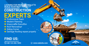 Blue Construction Services Facebook Event Cover Template