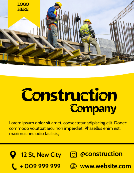Construction flyer Template PosterMyWall