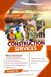 construction flyer Poster template