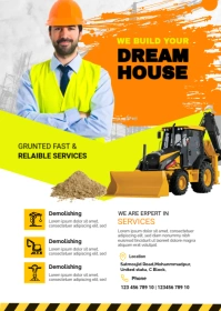 Construction Flyer A6 template