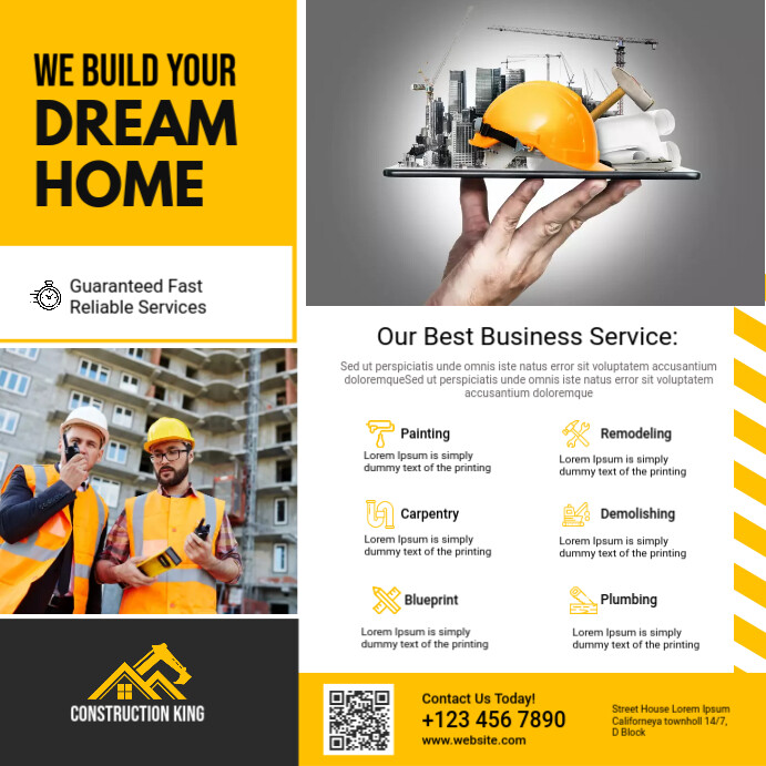 Construction Instagram post Template | PosterMyWall