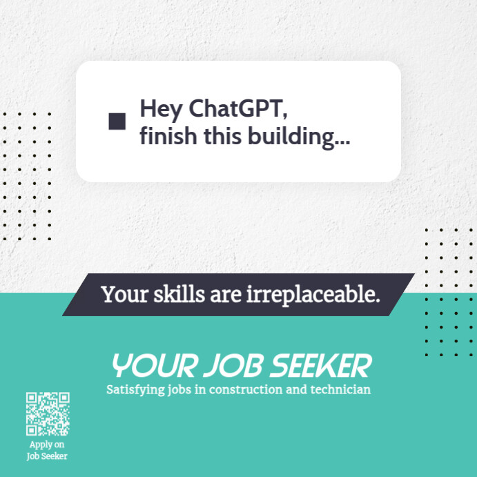 Construction Job Seeker Ad Template | PosterMyWall