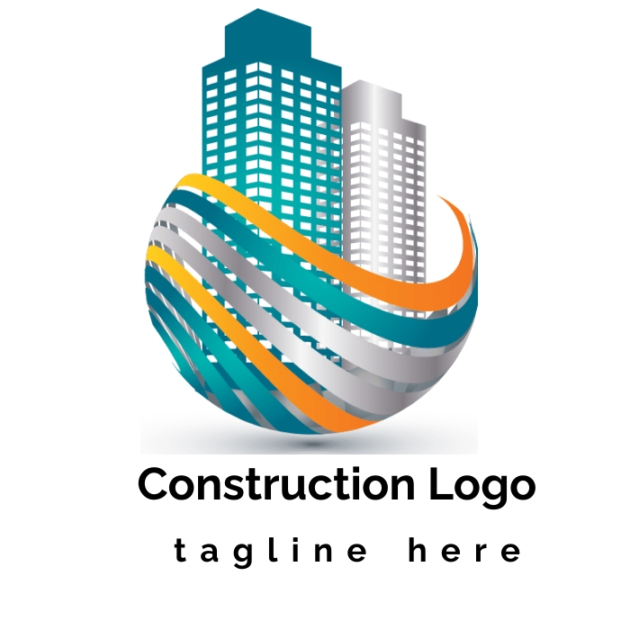 Construction Files Logo White Construction Logo Logos Template | PosterMyWall