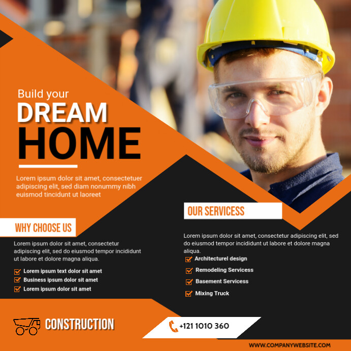 Contractor Design Post Construction post ad Template | PosterMyWall