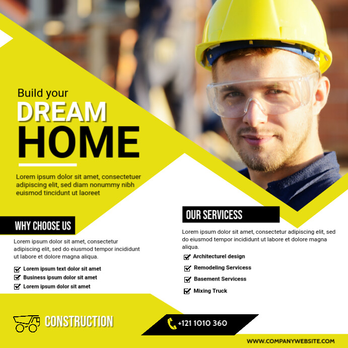 Contractor Advertisement Post Construction post ad Template | PosterMyWall