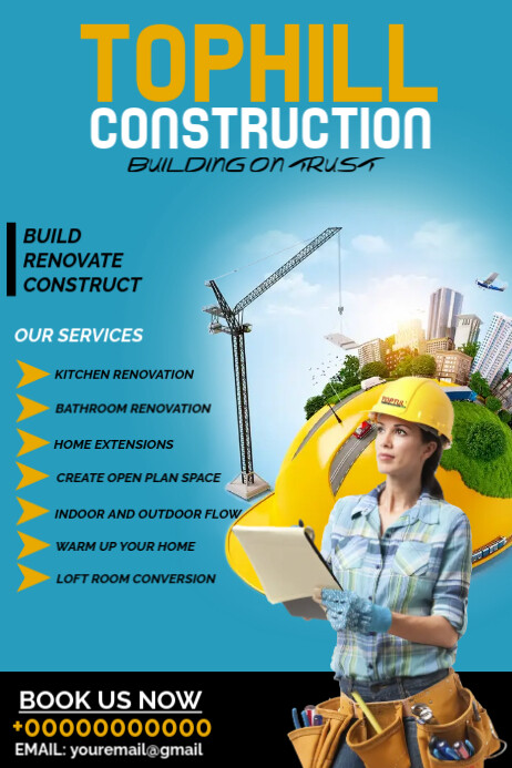 Construction poster Template | PosterMyWall