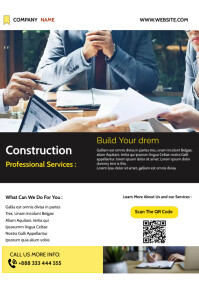Professional Construction Services A4 Template | PosterMyWall