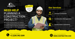 Construction project Facebook shared Image template
