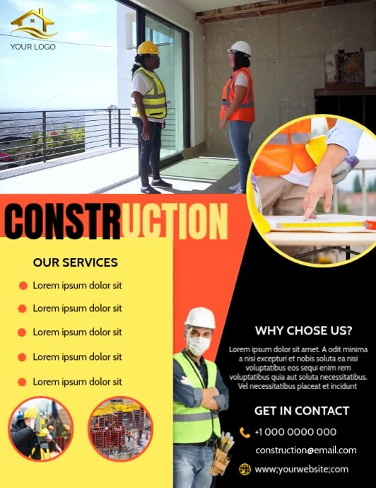 construction real estate and renovation flyer Template PosterMyWall