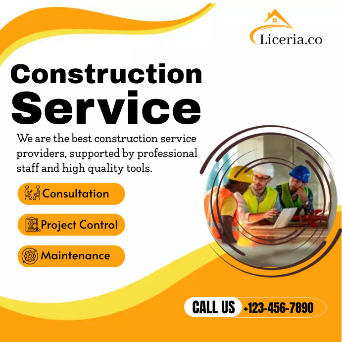 Construction Service Template PosterMyWall