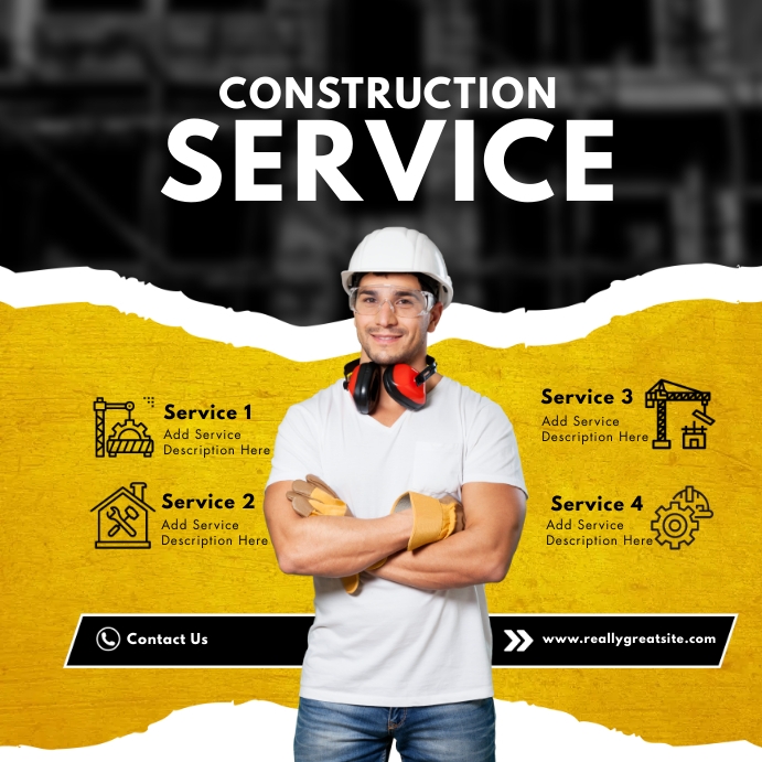 CONSTRUCTION SERVICE TEMPLATE | PosterMyWall