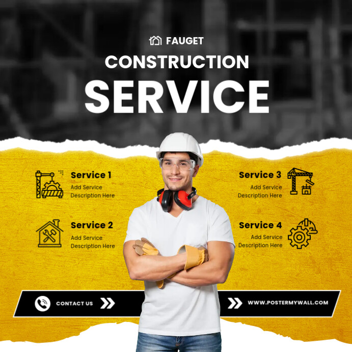 Copy of construction service template | PosterMyWall