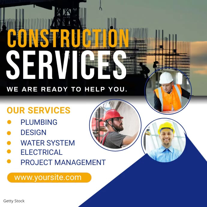 Plantilla de CONSTRUCTION SERVICE.A | PosterMyWall