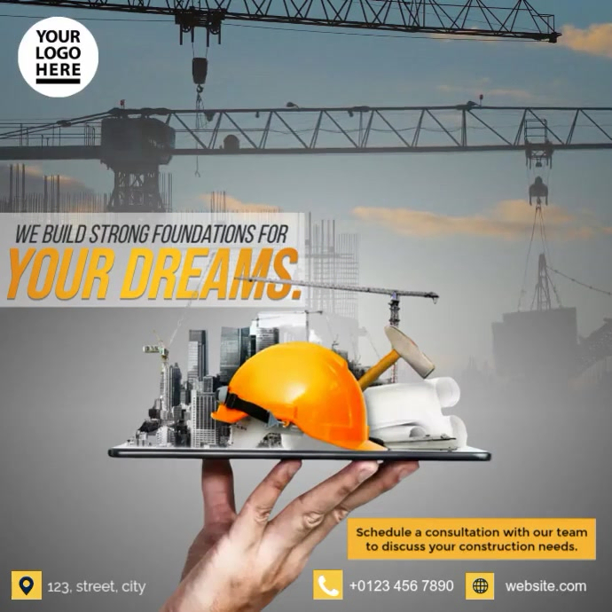 Plantilla de construction services ad | PosterMyWall