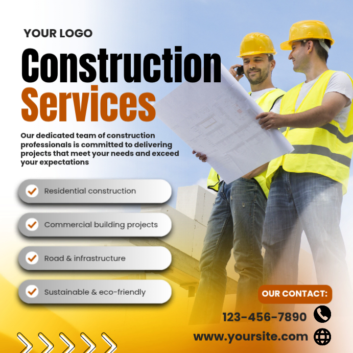 Construction Services Ads Template | PosterMyWall