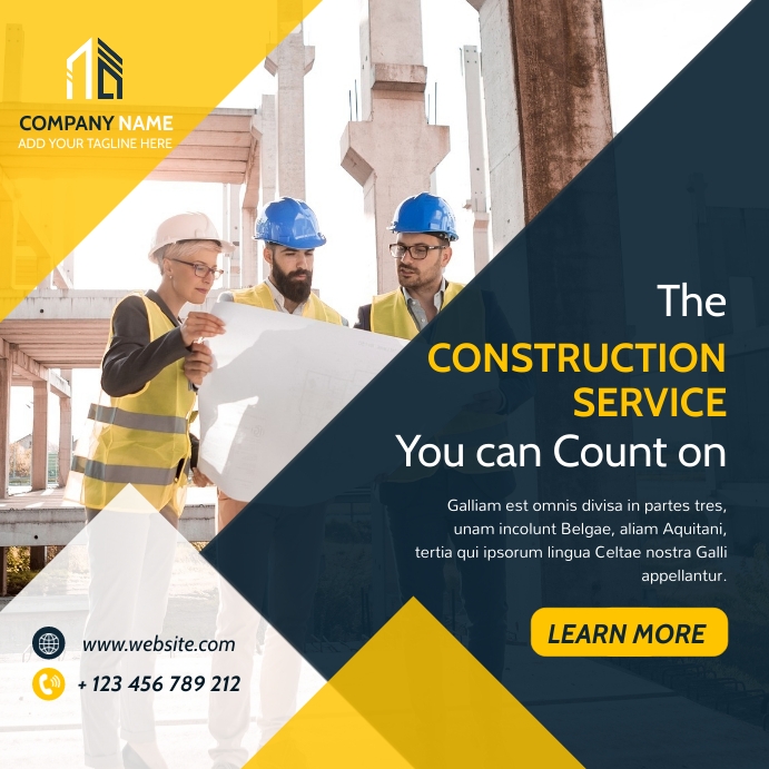 Plantilla de Servicios de Construcción Publicidad PosterMyWall Plantilla de Servicios de Construcción Publicidad PosterMyWall