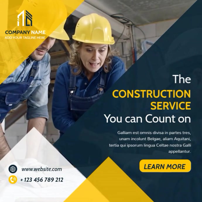 Contractor Advertisement Post construction services advertisement video ins Template | PosterMyWall
