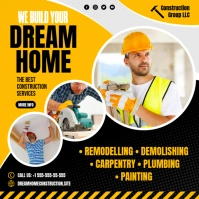 Construction Services Banner Instagram Post template
