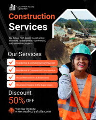 Construction Services Poster Template Instagram Portrait