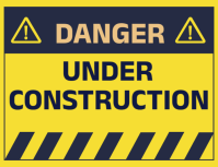 construction site announcement construction yard sign Ulotka (US Letter) template