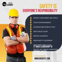 Construction Site Safety Instagram Post template